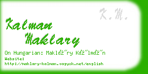 kalman maklary business card